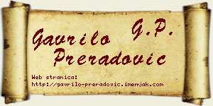 Gavrilo Preradović vizit kartica